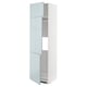 METOD high cabinet in grey-blue gloss with adjustable shelves, modern design.