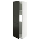 METOD High cab f fridge or freezer w door, white/Bodbyn black, 60x60x200 cm