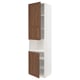 METOD High cab f micro w 2 doors/shelves, white Enköping/brown walnut effect, 60x60x240 cm