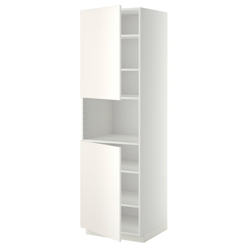 White ikea METOD kitchen cabinet, tall, rectangular with adjustable shelves, sleek design.