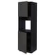 METOD black kitchen unit, tall with open shelf, modern design, particle board, adjustable shelf.