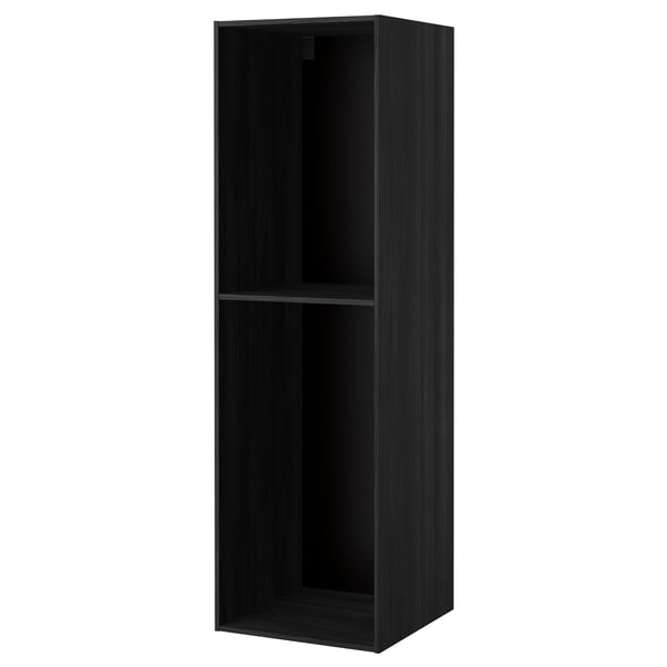 Black METOD kitchen cabinet, rectangular with single shelf, scratch-resistant finish.