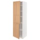 METOD High cabinet with shelves/2 doors, white/Vedhamn oak, 60x60x200 cm