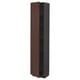 A tall, dark brown cabinet with a wooden finish and smoked glass shelves. It stands upright and has a sleek design.