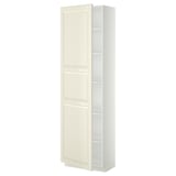 METOD High cabinet with shelves, white/Bodbyn off-white, 60x37x200 cm