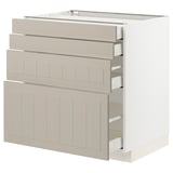 METOD / MAXIMERA Base cab 4 frnts/4 drawers, white/Stensund beige, 80x60 cm