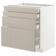 METOD / MAXIMERA Base cab 4 frnts/4 drawers, white/Stensund beige, 80x60 cm