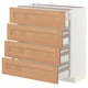 METOD / MAXIMERA Base cab 4 frnts/4 drawers, white/Vedhamn oak, 80x37 cm