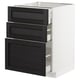 METOD / MAXIMERA Base cabinet with 3 drawers, white/Lerhyttan black stained, 60x60 cm