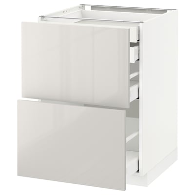 METOD / MAXIMERA Base cb 2 frnts/2 low/1 md/1 hi drw, white/Ringhult light grey, 60x60 cm