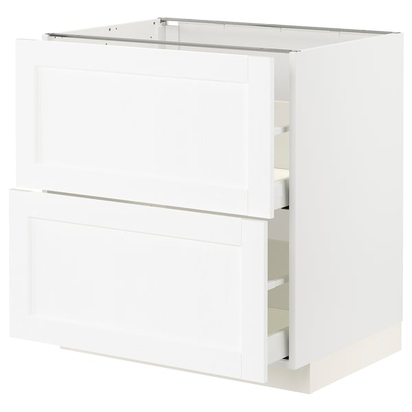 METOD white kitchen cabinet with drawers, modern design.