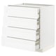 White METOD kitchen unit with four drawers, sleek design, modern finish.