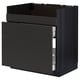 Modern black METOD kitchen unit with smooth drawer fronts and sleek design.