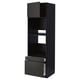 Modern black kitchen unit, tall with drawers, shelves, and adjustable compartments. Sleek, sturdy design.
