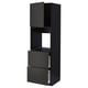 Black kitchen cabinet with drawer and shelf, modern design, matt finish.