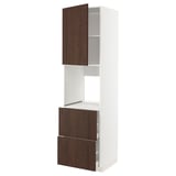METOD / MAXIMERA Hi cab f ov w dr/2 frnts/2 hi drwrs, white/Sinarp brown, 60x60x220 cm