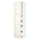 METOD / MAXIMERA Hi cab w 2 doors/4 drawers, white/Bodbyn off-white, 60x60x220 cm