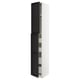 METOD / MAXIMERA Hi cab w 2 doors/4 drawers, white/Lerhyttan black stained, 40x60x240 cm