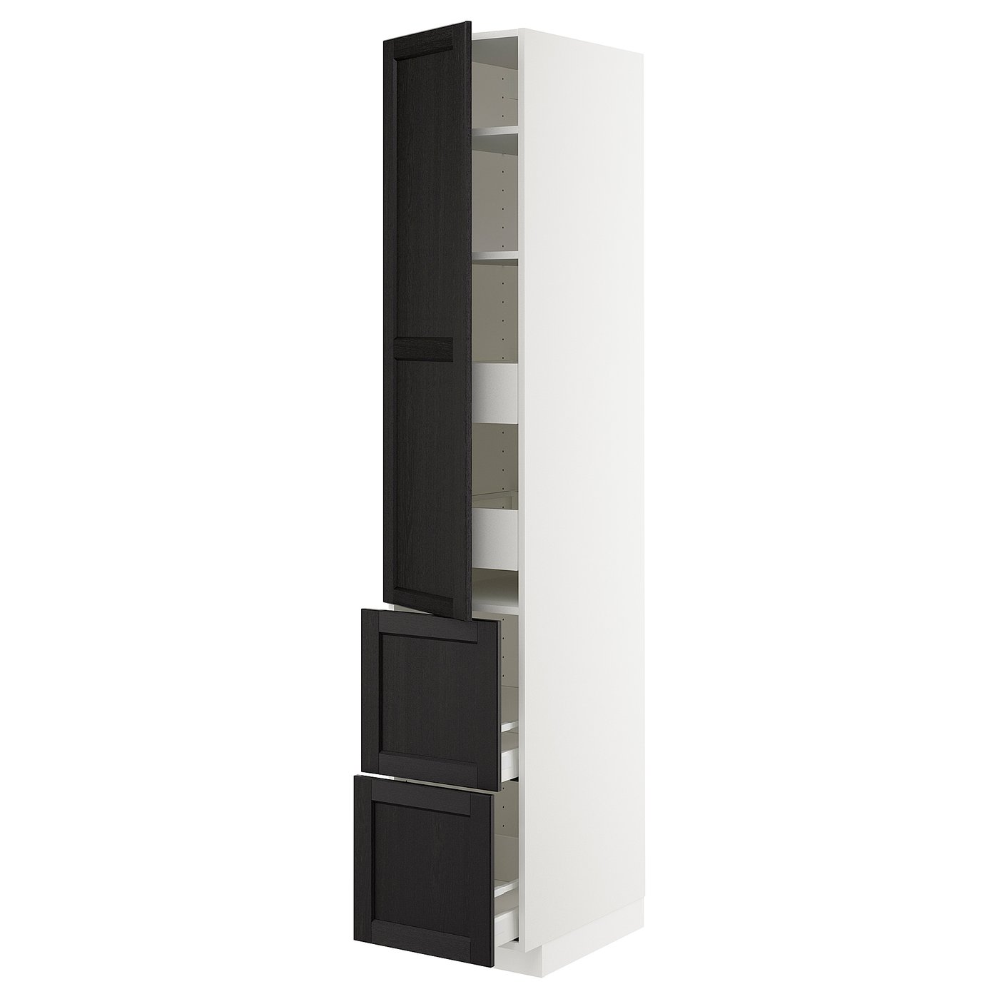METOD / MAXIMERA Hi cab w shlvs/4 drawers/dr/2 frnts