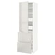 METOD / MAXIMERA Hi cab w shlvs/4 drawers/dr/2 frnts, white/Ringhult light grey, 60x60x200 cm