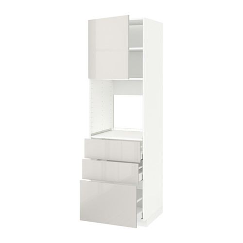 METOD / MAXIMERA High cab f oven w door/3 drawers white, Ringhult