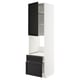 METOD / MAXIMERA High cabinet f oven+door/2 drawers, white/Lerhyttan black stained, 60x60x220 cm