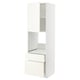 METOD / MAXIMERA High cabinet f oven+door/2 drawers, white/Vallstena white, 60x60x200 cm
