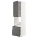 METOD / MAXIMERA High cabinet f oven+door/2 drawers, white/Voxtorp dark grey, 60x60x220 cm