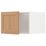 METOD Top cabinet for fridge/freezer, white/Vedhamn oak, 60x40 cm