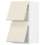 METOD Wall cab horizo 2 doors w push-open, white/Bodbyn off-white, 40x80 cm