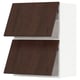 METOD Wall cab horizo 2 doors w push-open, white/Sinarp brown, 60x80 cm