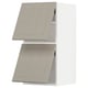 METOD Wall cab horizo 2 doors w push-open, white/Stensund beige, 40x80 cm