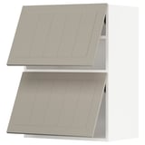 METOD Wall cab horizo 2 doors w push-open, white/Stensund beige, 60x80 cm