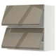METOD Wall cab horizo 2 doors w push-open, white/Voxtorp high-gloss dark grey-brown, 80x80 cm