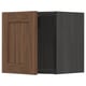 A walnut-colored METOD kitchen cabinet with a wooden door. It a square shape and classic design, combining dark wood grain texture.