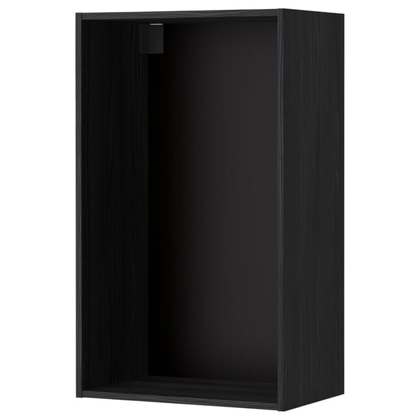 A black METOD wall cabinet with a rectangular design and sleek finish.
