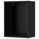 Black METOD wall cabinet, rectangular, wooden, no door, empty inside.