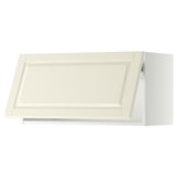 METOD Wall cabinet horizontal w push-open, white/Bodbyn off-white, 80x40 cm