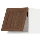 METOD Wall cabinet horizontal w push-open, white Enköping/brown walnut effect, 40x40 cm