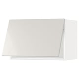METOD Wall cabinet horizontal w push-open, white/Ringhult light grey, 60x40 cm