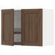 METOD Wall cabinet w dish drainer/2 doors, white Enköping/brown walnut effect, 80x60 cm