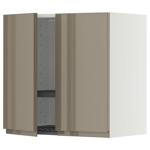 METOD kitchen cabinet, high-gloss dark gray-brown, rectangular, two doors.