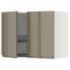 METOD Wall cabinet w dish drainer/2 doors, white/Voxtorp high-gloss dark grey-brown, 80x60 cm