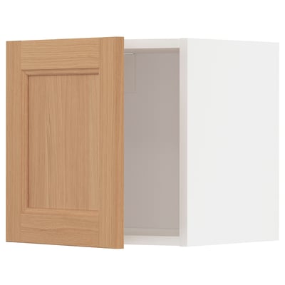 METOD Wall cabinet, white/Vedhamn oak, 40x40 cm