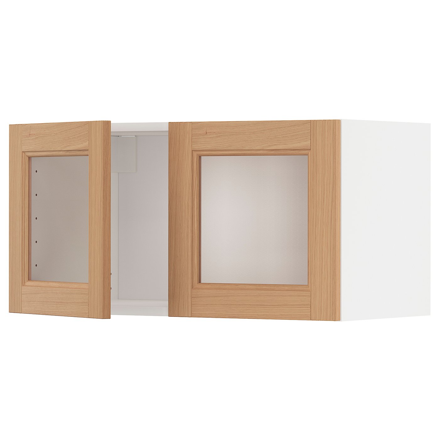 METOD Wall cabinet with 2 glass doors