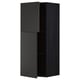 Ikea METOD black kitchen wall cabinet with two shelves.