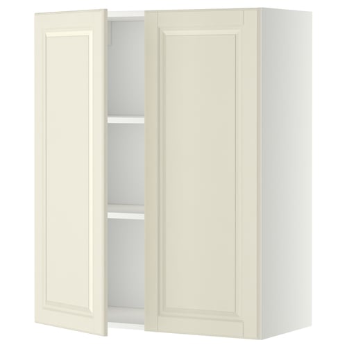 Off-white METOD kitchen cabinet, 2 doors, bevelled edges, adjustable shelf.