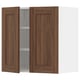 METOD Wall cabinet with shelves/2 doors, white Enköping/brown walnut effect, 60x60 cm