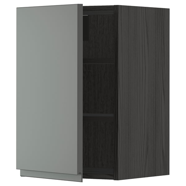 METOD kitchen cabinet, dark grey, light grey door, handle-less, 25-yr guarantee.
