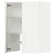 METOD white cabinet with adjustable shelves and hinged door.